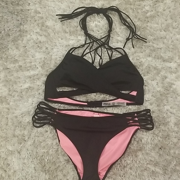 PINK Victoria's Secret Other - Victoria's Secret Pink Caged Bikini Top:M Bottom:L